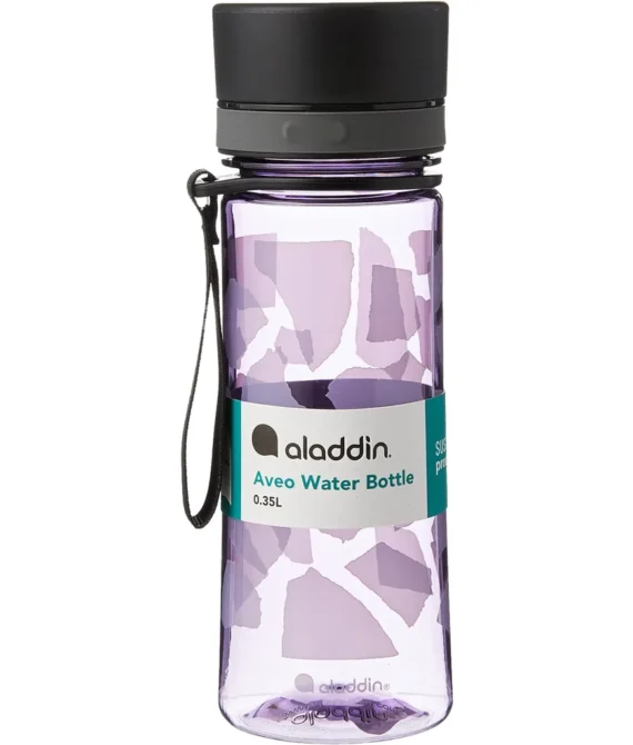 Aladdin Aveo Water Bottle 0.35L Violet Purple Animal Print – Leakproof – Wide Opening For Easy Fill – Bpa-Free – Smooth Drinking Spout – Stain And Smell Resistant – Dishwasher Safe