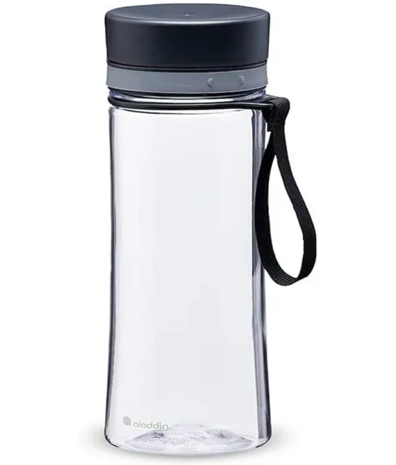 Aladdin 10-01101 Aveo Water Bottle 0.6L Clear & Grey Leakproof – Wide Opening For Easy Fill – Bpa-Free – Smooth Drinking Spout – Stain And Smell Resistant – Dishwasher Safe