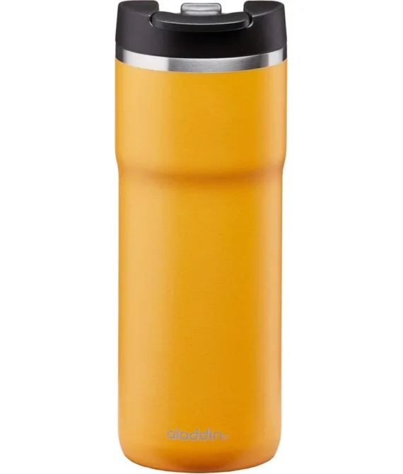 Aladdin Barista Java Thermavac Leak-Lock Thermavac Stainless Steel Travel Mug 0.47L Sun Yellow Leakproof | Double Wall Vacuum Insulated Cup | Keeps Hot for 4 Hours | BPA-Free | Dishwasher Safe