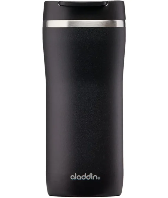 Aladdin Barista Mocca Thermavac Leak-Lock Thermavac Stainless Steel Travel Mug 0.35L Lava Black Leakproof | Double Wall Vacuum Cup | Keeps Hot for 3 Hours | BPA-Free | Dishwasher Safe