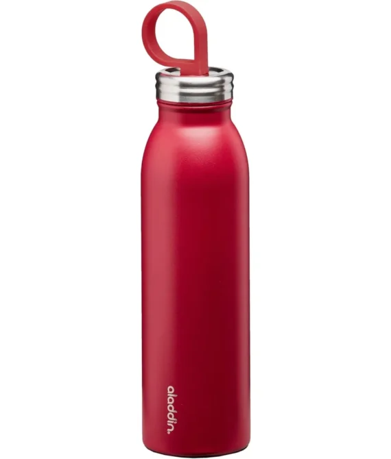 Aladdin Chilled Thermavac Stainless Steel Water Bottle 0.55L Cherry Red Double Wall Vacuum Insulated Reusable Water Bottle | Keeps Cold for 9 Hours | BPA-Free | Leakproof | Dishwasher Safe