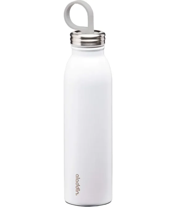 Aladdin Chilled Thermavac Stainless Steel Water Bottle 0.55L Snowflake White Double Wall Vacuum Insulated Reusable Water Bottle | Keeps Cold for 9 Hours | BPA-Free | Leakproof | Dishwasher Safe