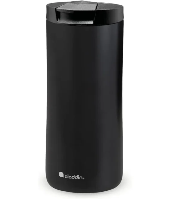 Aladdin Urban Thermavac Stainless Steel Travel Mug 0.35L Satin Black Leakproof – Double Wall Vacuum Insulated Cup – Keeps Hot for 3 Hours – BPA-Free – Dishwasher Safe