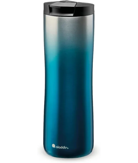 Aladdin Urban Thermavac Stainless Steel Travel Mug 0.47L Gradient Blue Leakproof – Double Wall Vacuum Insulated Cup – Keeps Hot for 3.5 Hours – BPA-Free – Dishwasher Safe