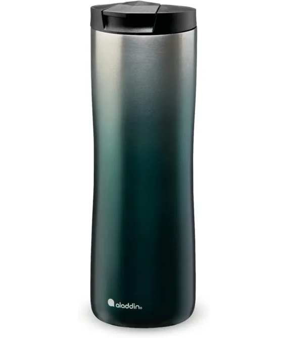 Aladdin Urban Thermavac Stainless Steel Travel Mug 0.47L Gradient Green Leakproof – Double Wall Vacuum Insulated Cup – Keeps Hot for 3.5 Hours – BPA-Free – Dishwasher Safe