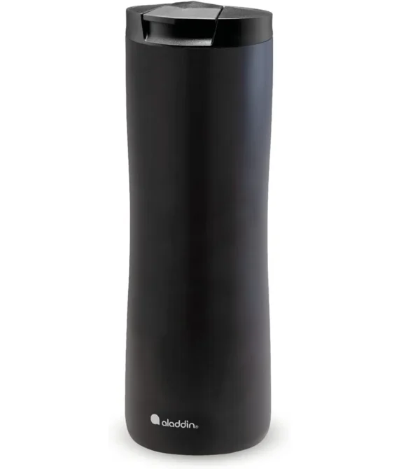 Aladdin Urban Thermavac Stainless Steel Travel Mug 0.47L Satin Black Leakproof – Double Wall Vacuum Insulated Cup – Keeps Hot for 3.5 Hours – BPA-Free – Dishwasher Safe