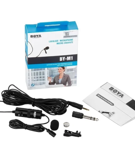 Boya Microphone for Cameras Laptops Mobiles  Black BY-M1