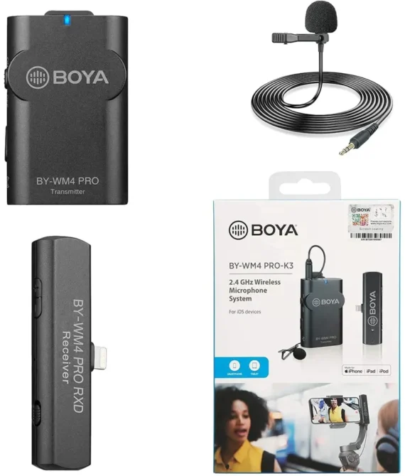 Boya by-wm4 pro-k3 wireless microphone for ios devices