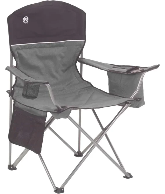 Coleman Camping Chair With 4 Can Cooler | Chair With Built In 4 Can Cooler Grey/Black