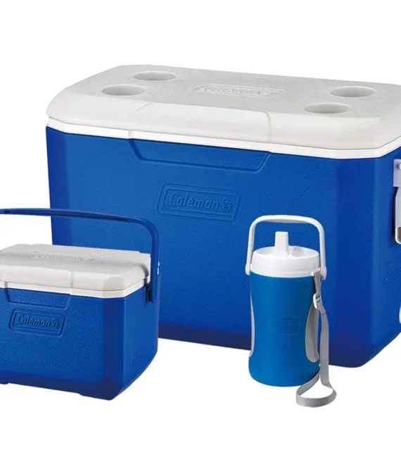 Coleman Cool Box Combo 3 x high-performance cooler boxes capacities 46 L 4.7 L and 2 L Jug