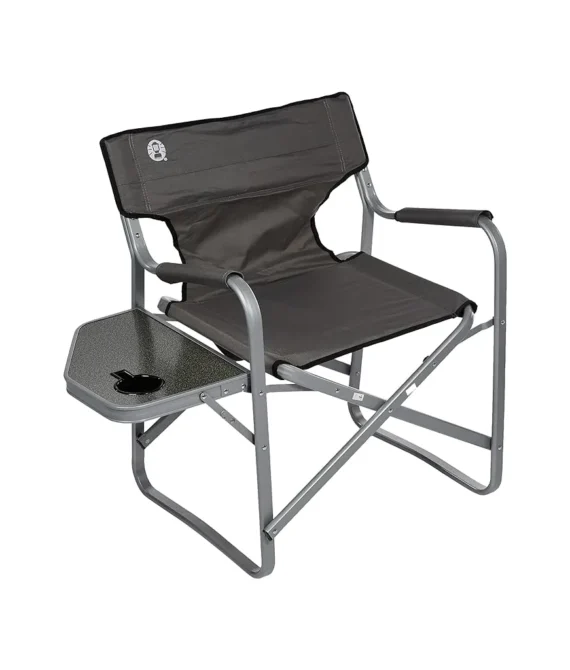 Coleman Aluminium Deck Chair with Table Grey