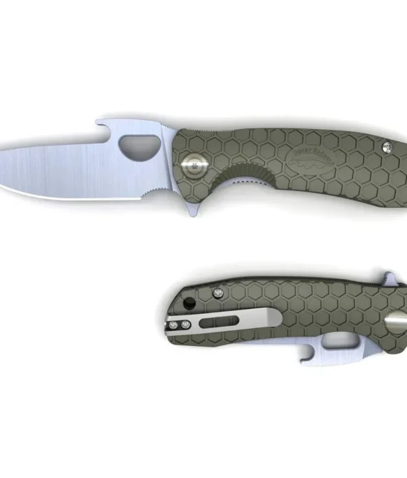 Honeybadger Opener Camping Knife – Green Large