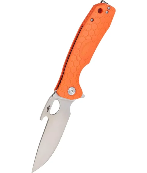 Honey Badger Opener Camping Knife with Left/Right Hand Pocket Clip L Orange