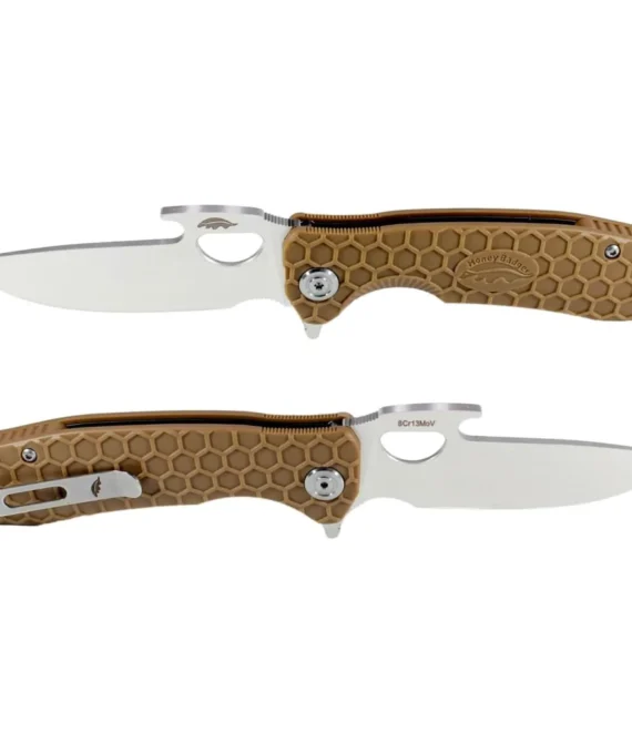 Honeybadger Opener Opener Camping Knife – Tan Medium