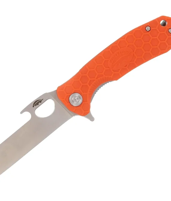 Honey Badger Tong Camping Knife with Left/Right Hand Pocket Clip M Orange