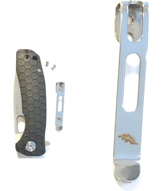 Honey Badger CL-STD Stainless Steel Replacement Pocket Clip Large Silver