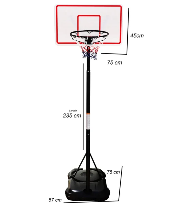 Portable height adjustable basketball hoop stand