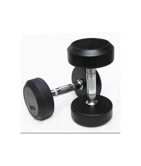 Round rubber dumbbell set