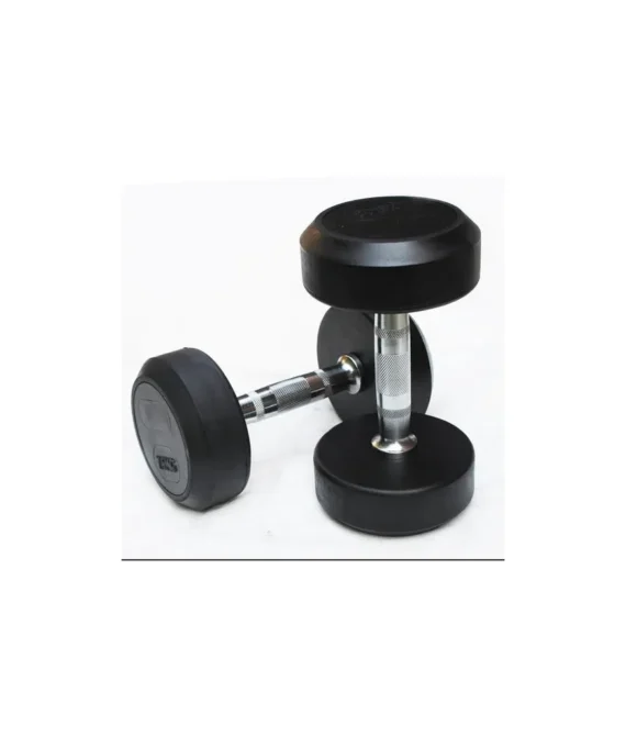 Round rubber dumbbell set