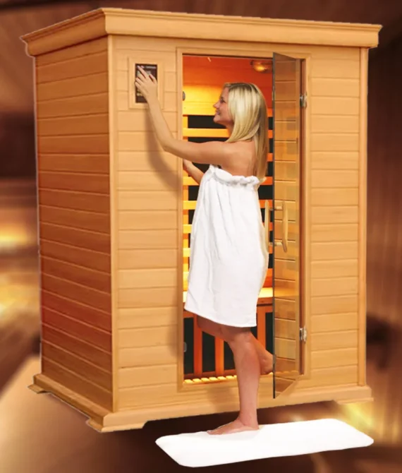 One person steam sauna wooden room for home   0405