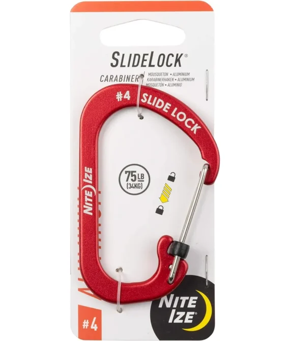 Nite Ize Aluminum #4 Slidelock Carabiner Red