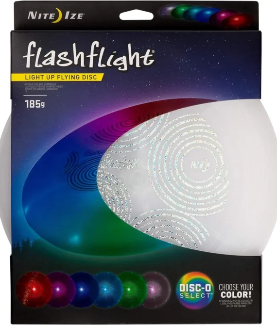 Nite Ize Flashflight LED Light Up Flying Disc Glow in The Dark for Night Games