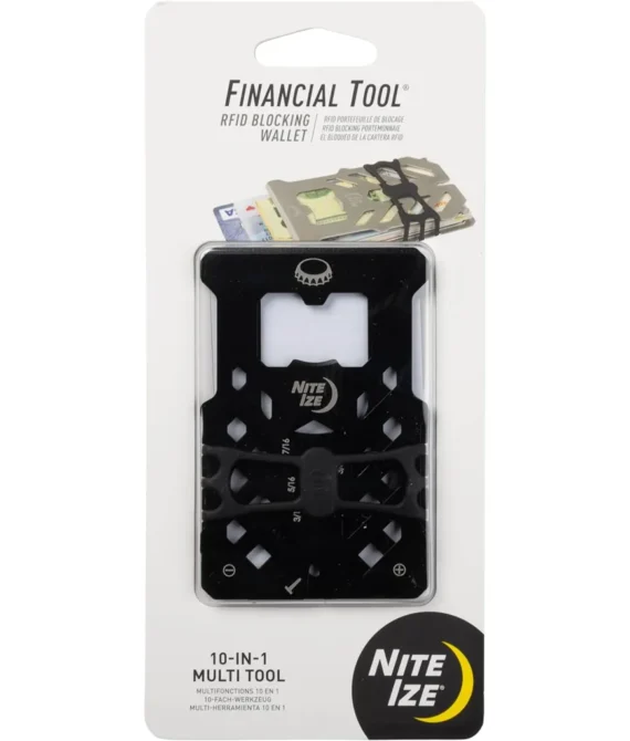 Nite Ize Nite-ize FMTR-01-R7 Financial Kit RFID Blocking Wallet Multi-Tool Stainless Steel Black One Size