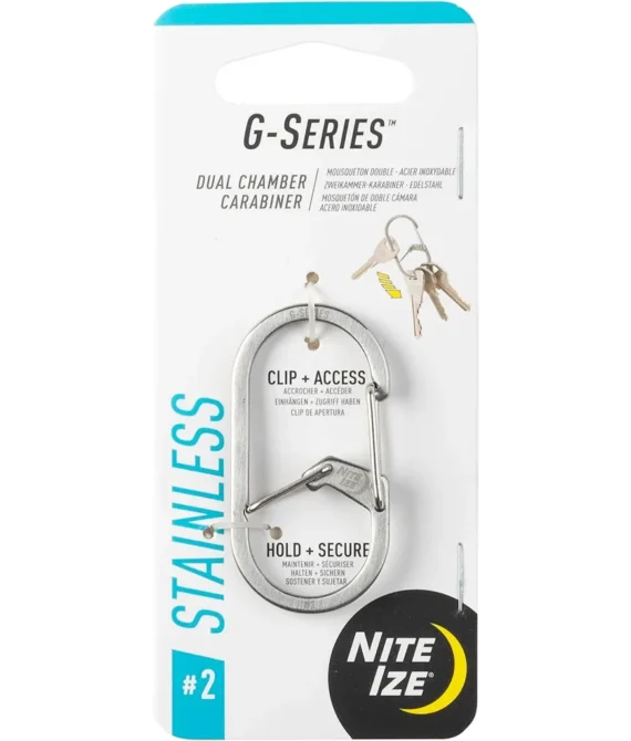 Nite Ize Gs2-11-R6 G-Series Dual Chamber Carabiner Size #2 Stainless Steel