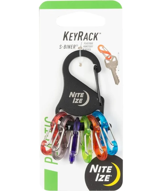 Nite Ize Krk2-01-R6 Black/Assorted Keyrack S-Biner