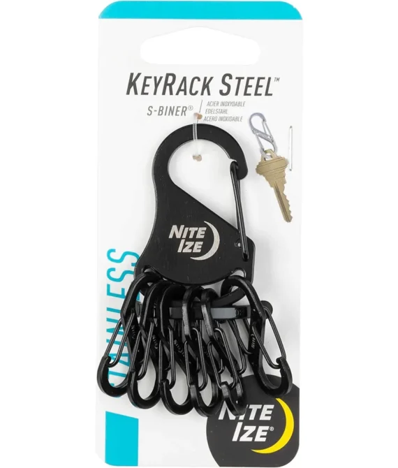 Nite Ize Keyrack Steel Incl. 6 S-Biner 0.5 Black Ni-Krs-03-01