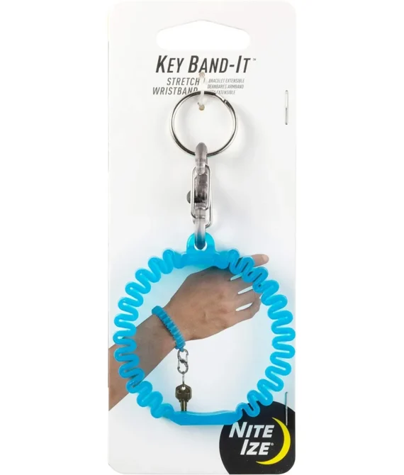 Nite Ize Key Band-It Stretch Wristband Key Chain With S-Biner Clip Blue