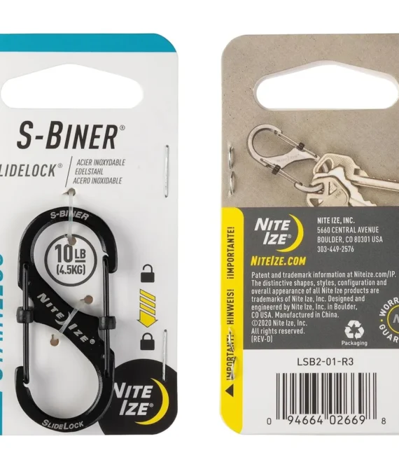 Nite Ize S-Biner SlideLock Locking Stainless Steel Carabiner (Black 2)