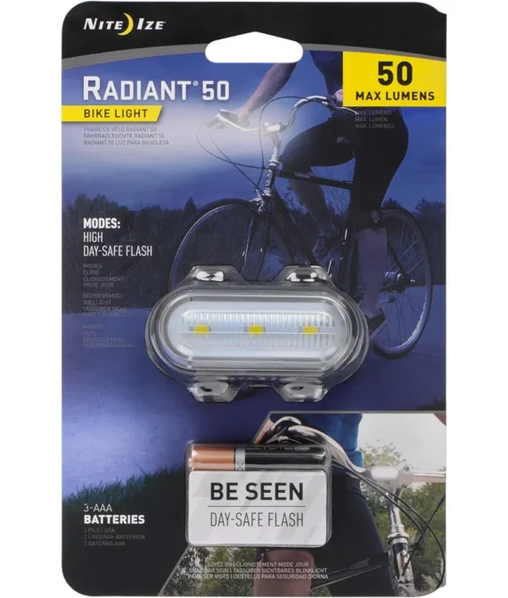 Nite Ize Radiant 50 Bike Light 50 Lumen Bike Visibility Light