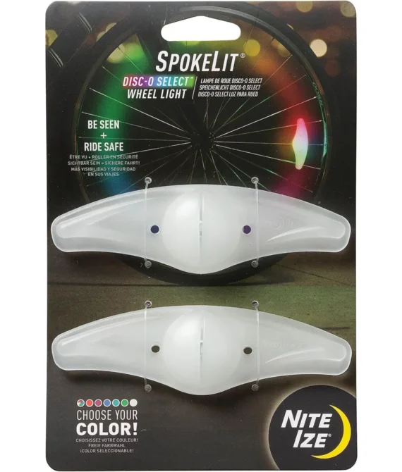 Nite IZE Spokelit LED Bicycle Spoke Light Visibility + Safety Bike Light Single Pack Disc-O Color Changing LED