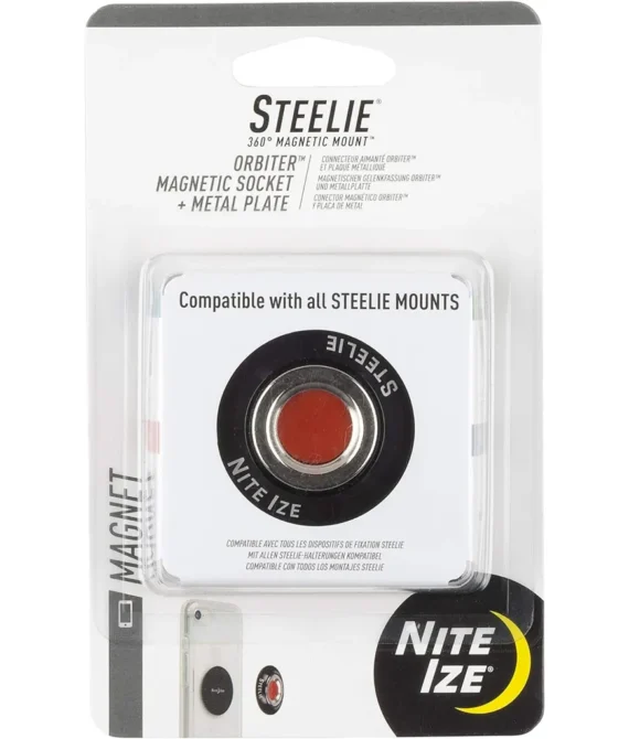 Nite Ize Steelie Orbiter Magnetic Socket And Metal Plate Black One Size (Sto-01-R7)