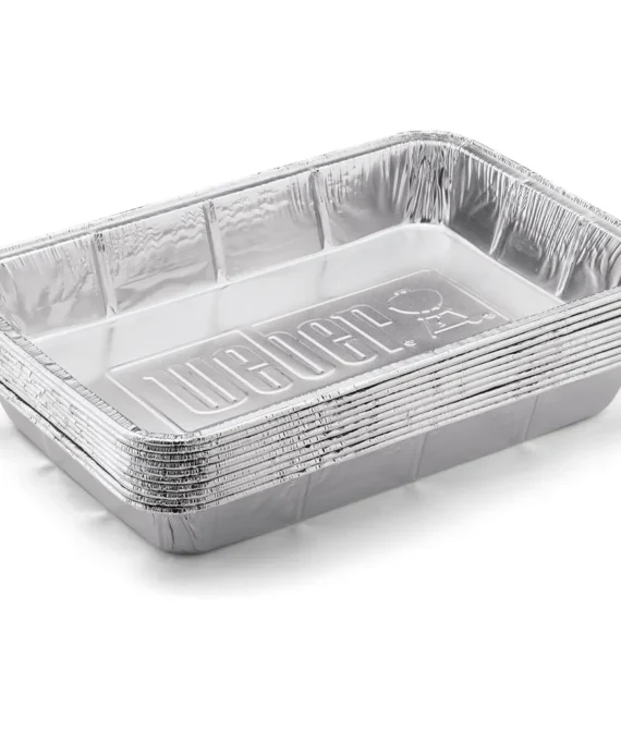 Weber Large Drip Pans Aluminum Silver 13″ X 9″ 6416